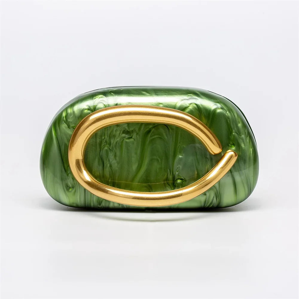 Mulheres grande bronze metal nome acrílico caixa embreagem sacos de noite nupcial bolsas e bolsas praia presente luxo designer bolsa