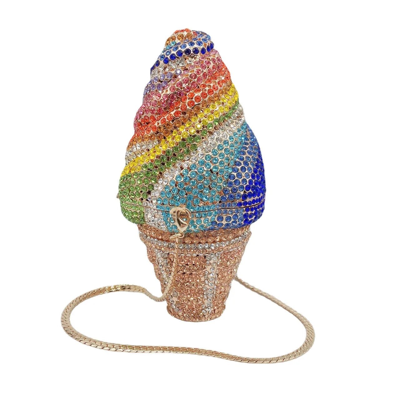 Nova chegada sorvete embreagens mulher colorido cristal bolsa aniversário baile de formatura diamante bolsa casamento festa de noiva presente saco noite