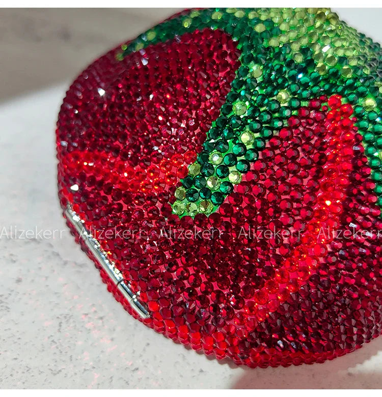 Alizekerr rosa em forma de cristal sacos de noite feminino lindo chique strass flor bolsas embreagem e bolsas festa casamento nupcial