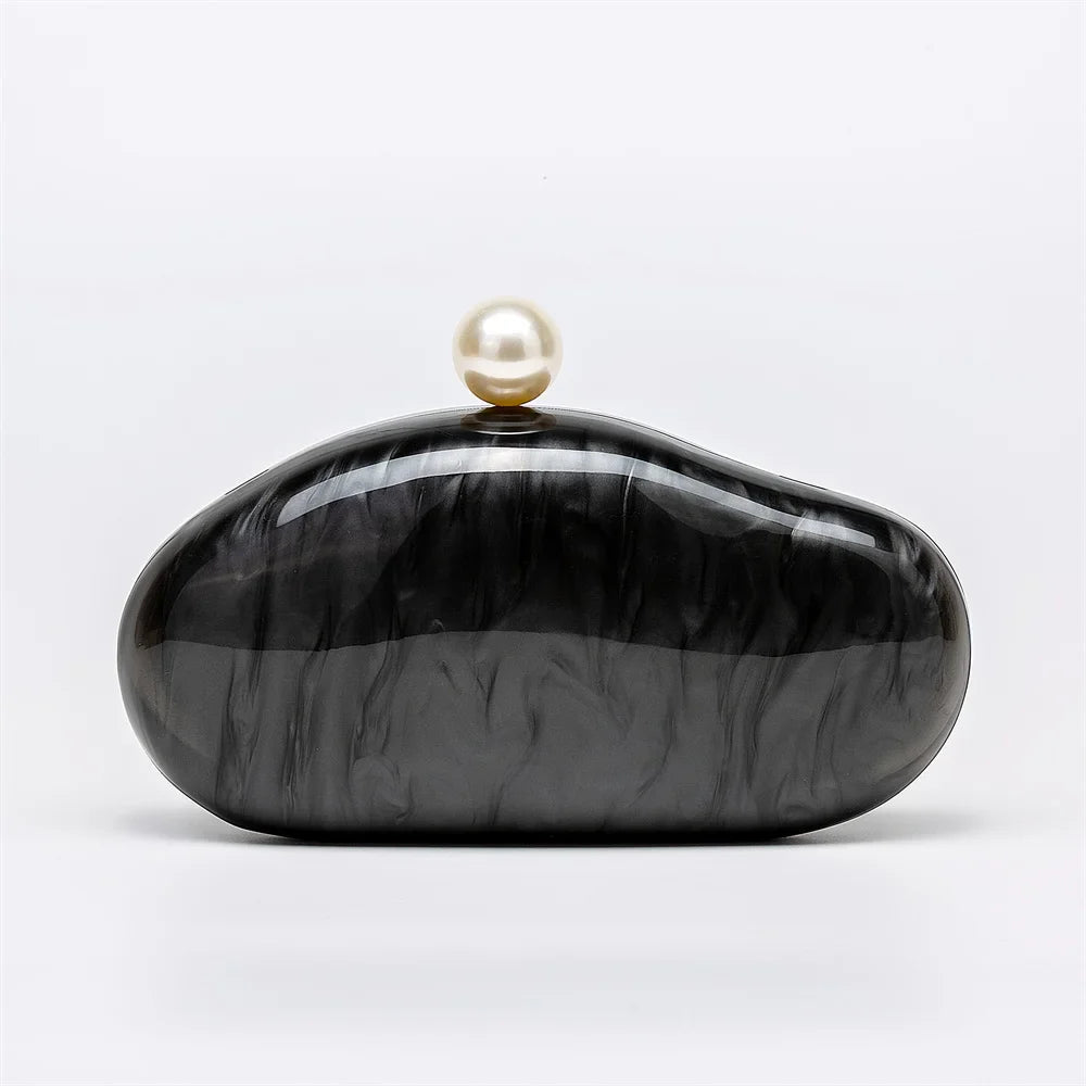Nova pérola mármore vermelho verde marrom preto acrílico caixa embreagens sacos de noite feminino luxo designer bolsas nupcial festa casamento sacos