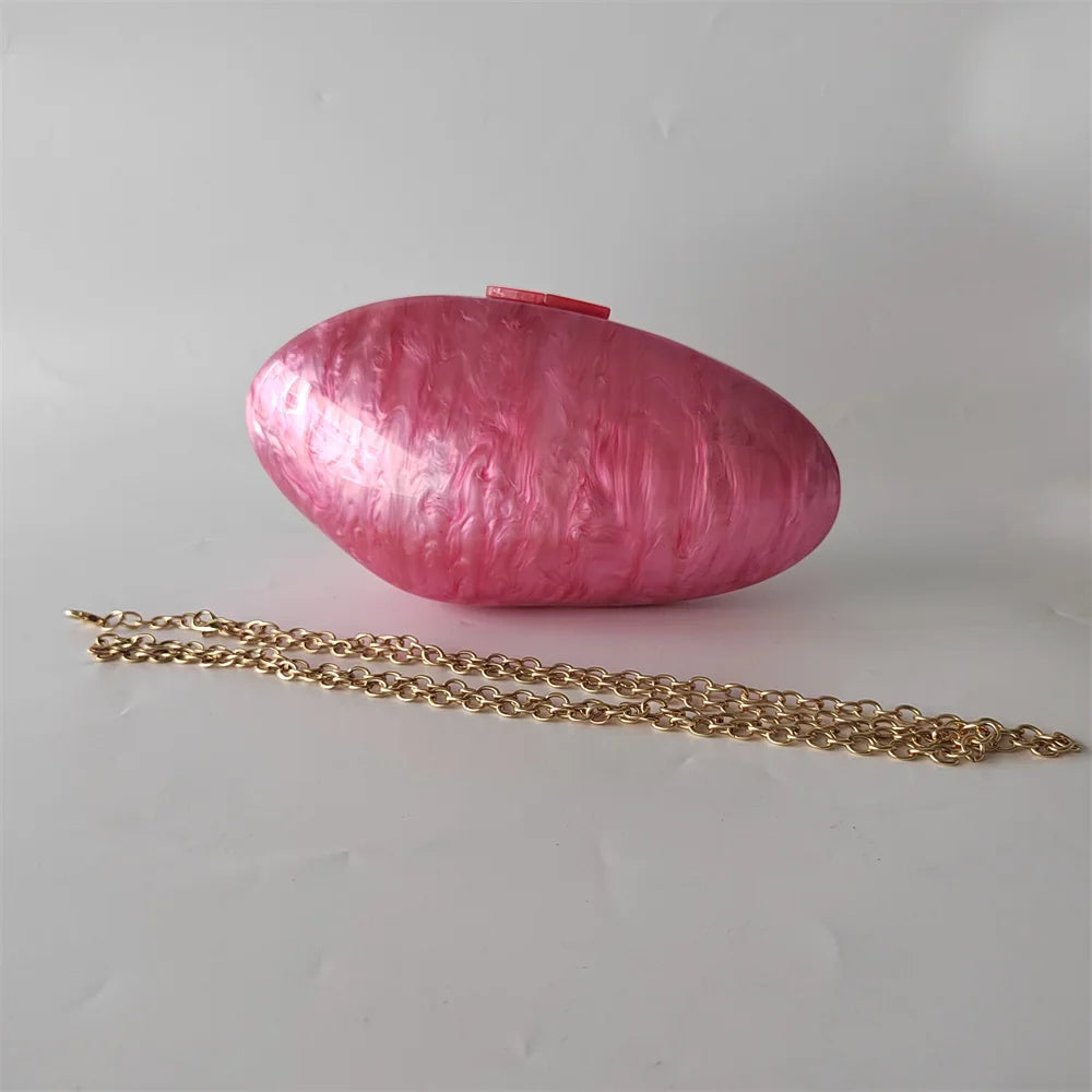 Embreagens de caixa de acrílico branco perolado feminino, mini carteira, forma irregular, festa noturna, viagem, bolsas Gilr, bolsa para mulheres