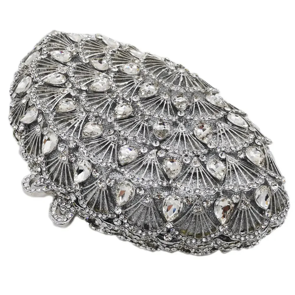 Boutique de fgg luz azul cristal sacos de embreagem para mulheres pavão noite bolsa nupcial casamento strass minaudiere bolsas saco