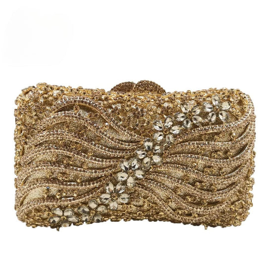 Clutch de Cristal Luxuosa com Strass Brilhante
