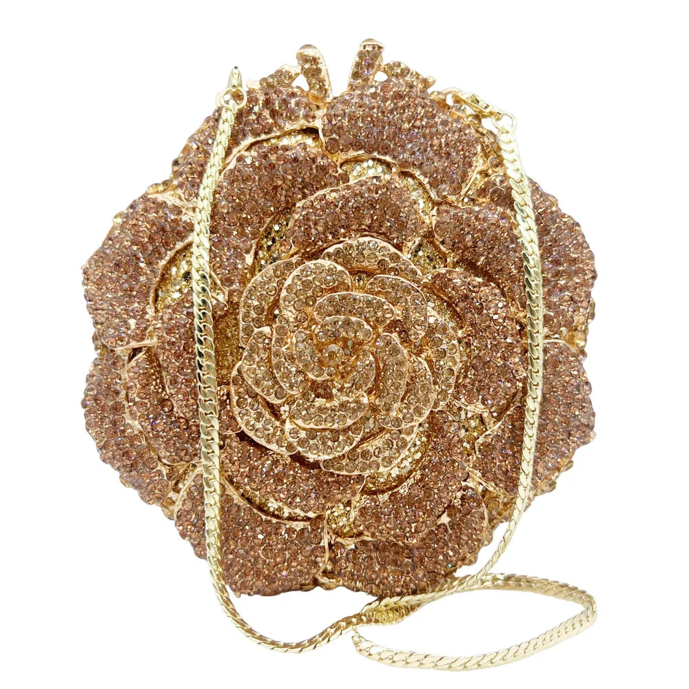 Rosa/branco cristal noite sacos de embreagem strass festa baile bolsas diamantes flor formal jantar bolsas para mulher minaudiere