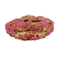 Rosa/branco cristal noite sacos de embreagem strass festa baile bolsas diamantes flor formal jantar bolsas para mulher minaudiere