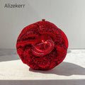 Alizekerr rosa em forma de cristal sacos de noite feminino lindo chique strass flor bolsas embreagem e bolsas festa casamento nupcial