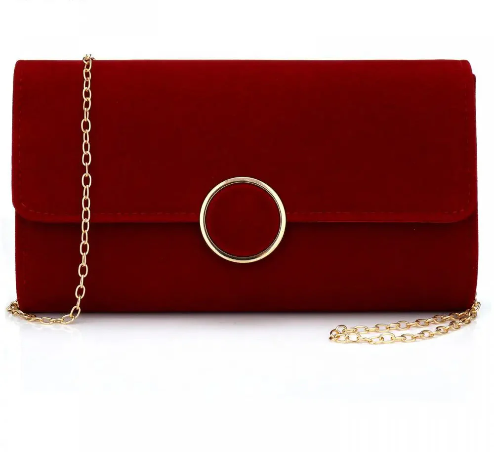 Bolsa de noite retrô de veludo para mulheres, pequena, sólida, dia, bolsas e bolsas, corrente de casamento, bolsa de ombro, jantar, carteira