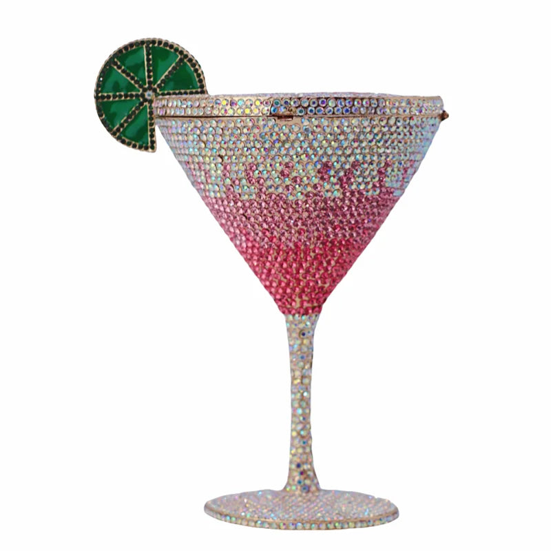 Martin cocktail copo diamante saco de noite nova chegada cristal nupcial bolsa jantar garras feminino bolsa cristal strass sacos