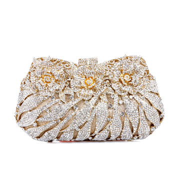 Lady of the Night Crystal Metal Clutch