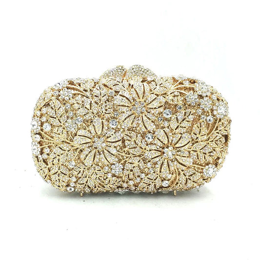 Mulheres saco de festa à noite diamantes elegante embreagem cristal luxo nupcial festa casamento carteira bolsa flor bolsas cristal