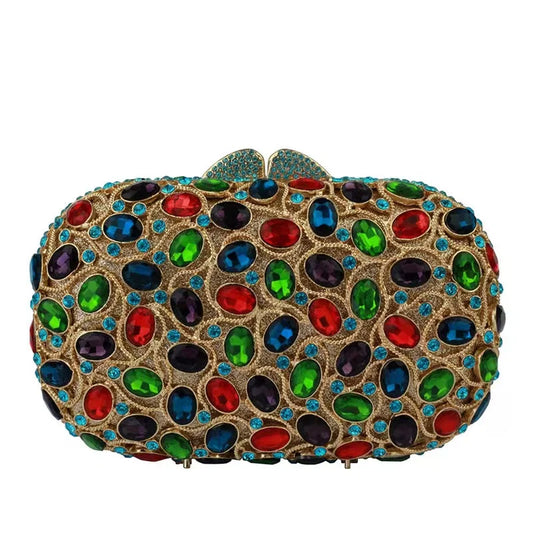 Embreagem de pedra clara branca e prateada para mulheres, bolsas de cristal, festa de casamento, bolsas de baile, embreagem nupcial de diamante