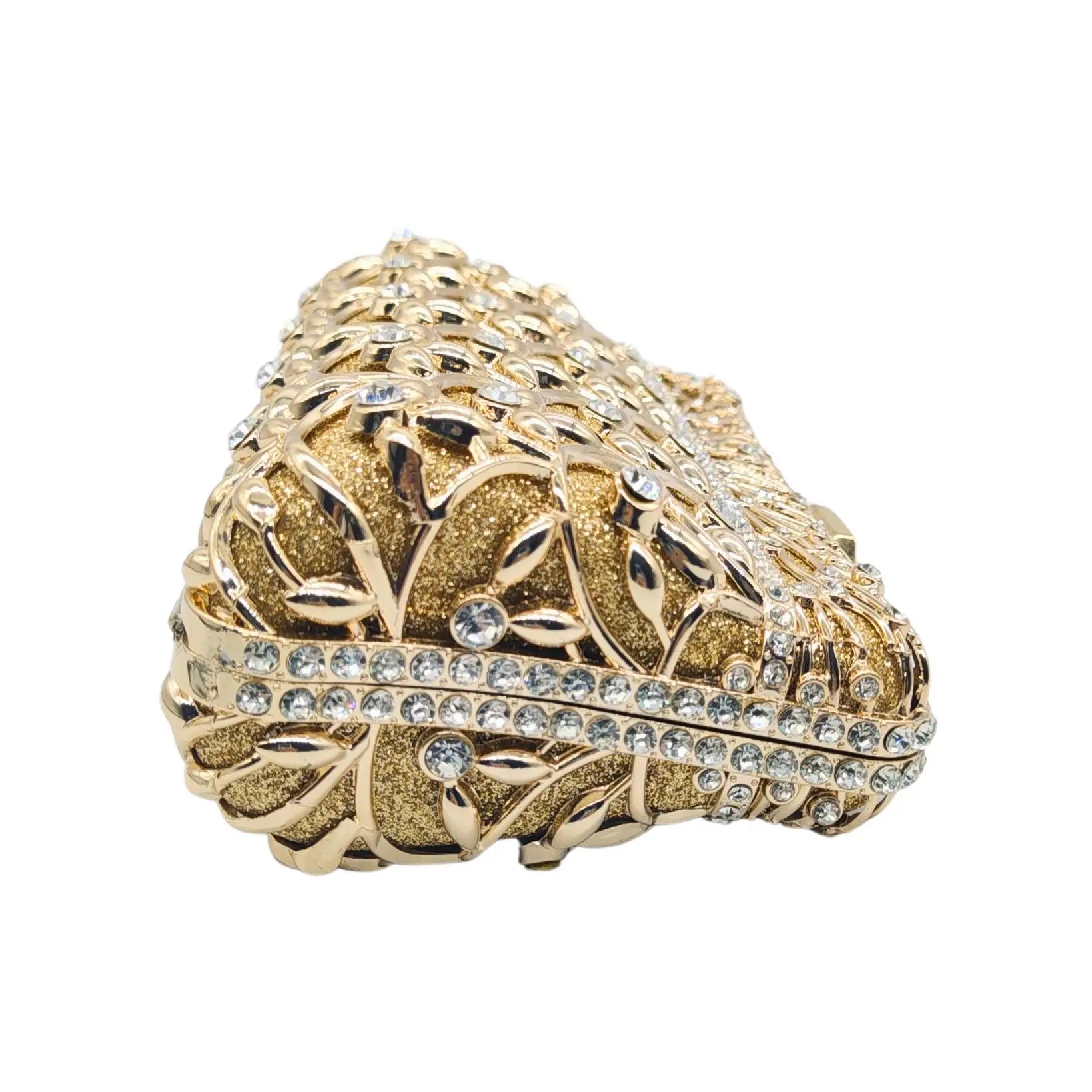 Cristal strass strass vestido de noite bolsa, alta qualidade, ouro metal embreagem saco, diamante embreagem bolsa, cadeia ombro saco