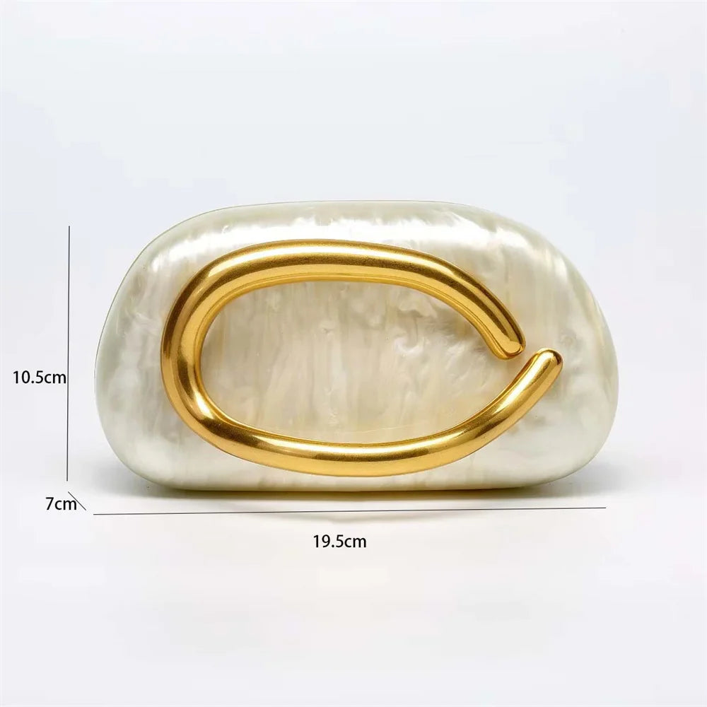 Mulheres grande bronze metal nome acrílico caixa embreagem sacos de noite nupcial bolsas e bolsas praia presente luxo designer bolsa