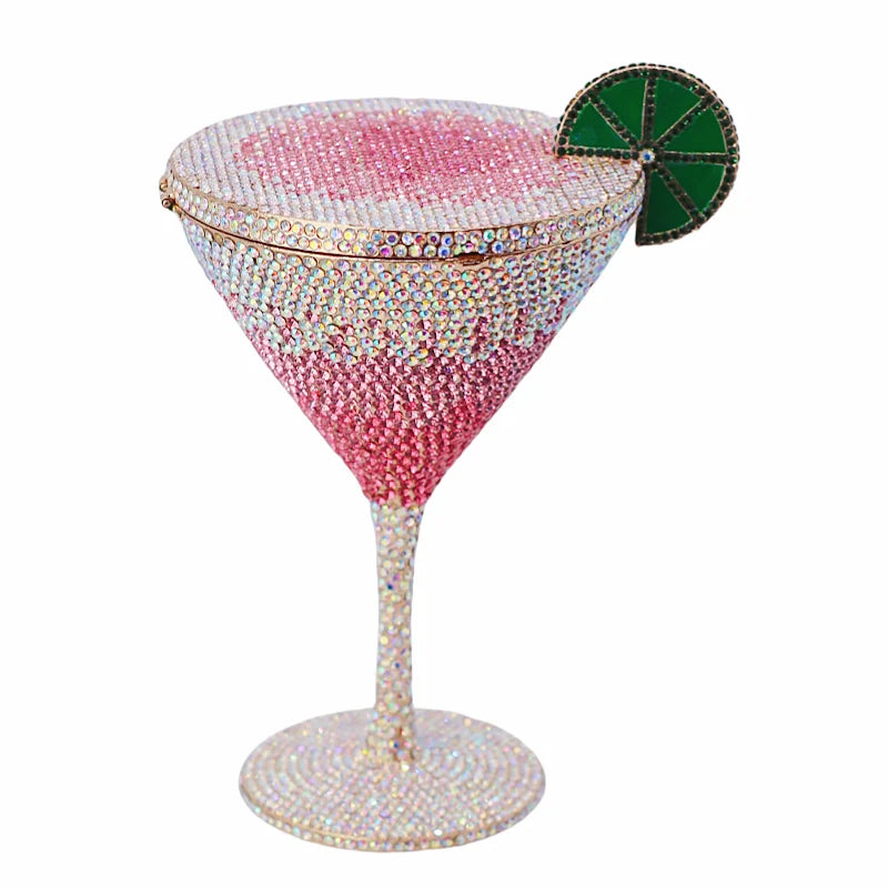 Martin cocktail copo diamante saco de noite nova chegada cristal nupcial bolsa jantar garras feminino bolsa cristal strass sacos