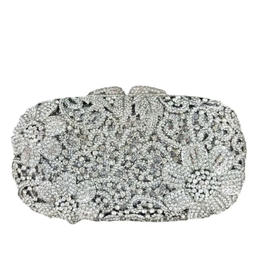 Boutique de fgg champanhe feminino flor bolsa de noite saco nupcial casamento strass bolsas festa jantar formal saco embreagem