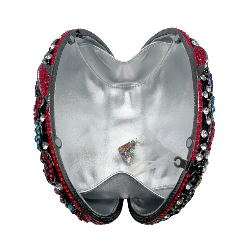 Venda quente de luxo phoenix flor totalmente diamante espumante grânulo cristal bolsa de noite de casamento feminino