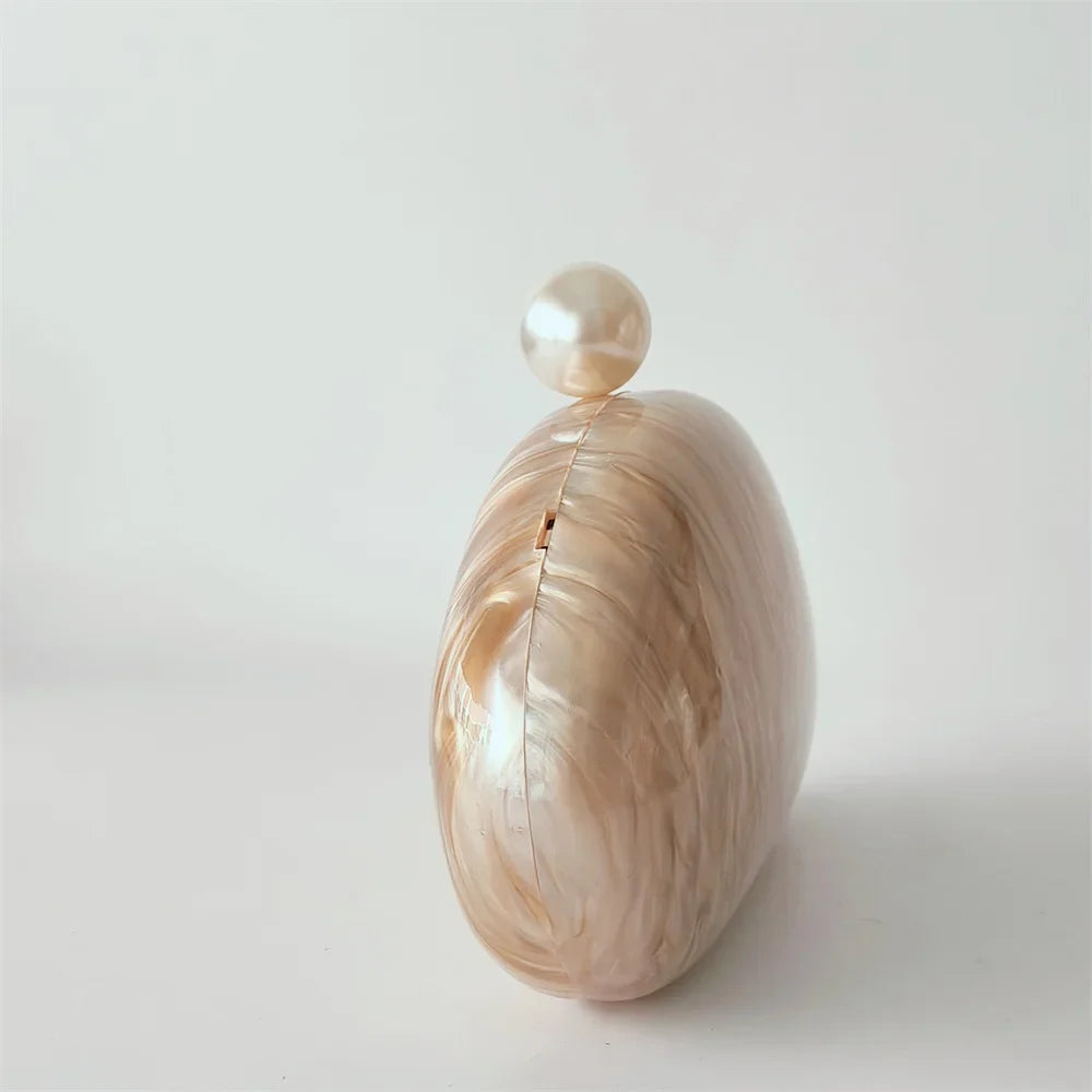 Feminino frisado pérola marrom acrílico caixa sacos de noite das mulheres mini crossbody bolsa festa nupcial verão praia bolsa embreagem carteira sacos