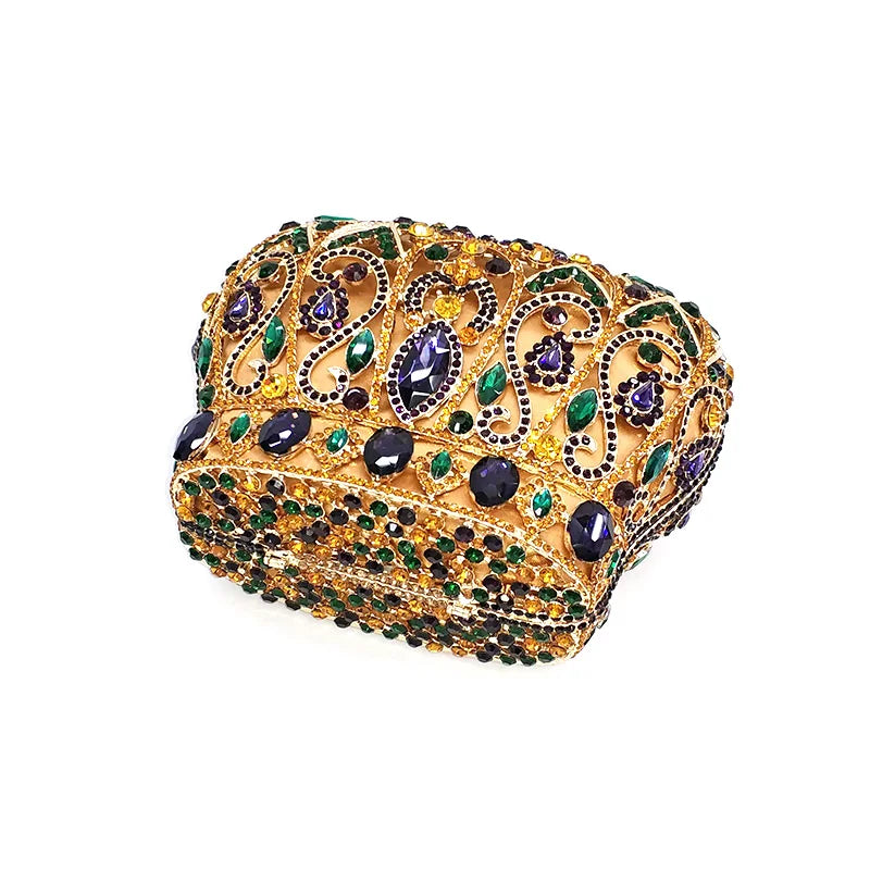 Mulheres festa à noite bolsa diamantes luxo cristal garras elegantes senhoras bolsas festa de casamento nupcial coroa real bolsas saco
