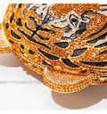 Três-d cabeça de tigre cristal noite sacos de embreagem para festa de casamento metal strass novidade bolsas e bolsas designer de luxo