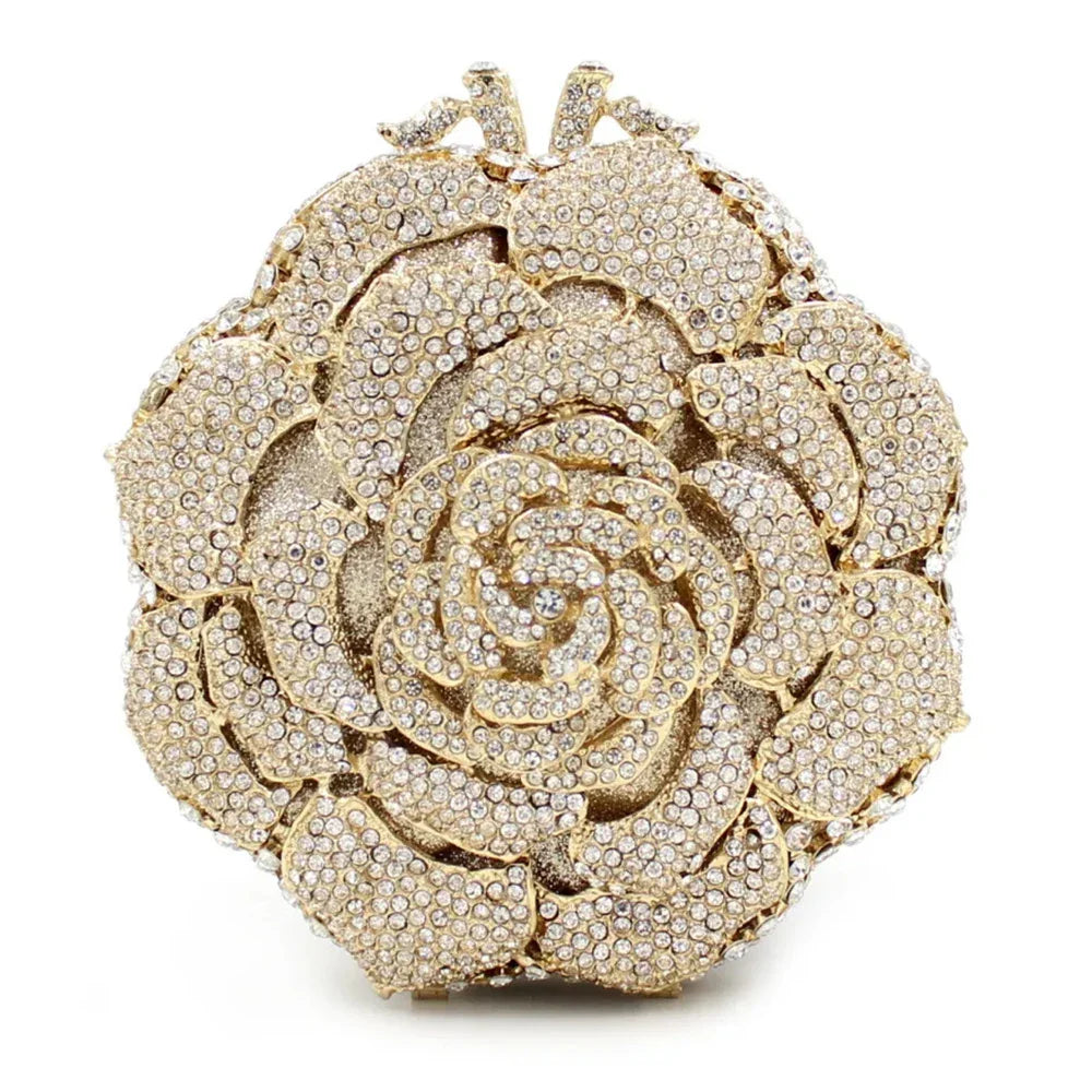 Rosa/branco cristal noite sacos de embreagem strass festa baile bolsas diamantes flor formal jantar bolsas para mulher minaudiere