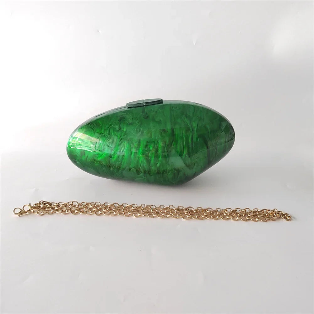 Embreagens de caixa de acrílico branco perolado feminino, mini carteira, forma irregular, festa noturna, viagem, bolsas Gilr, bolsa para mulheres