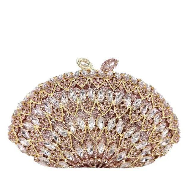 Boutique de fgg feminino rosegold cristal noite saco embreagem casamento formal jantar bolsas bolsas nupcial diamante minaudiere saco