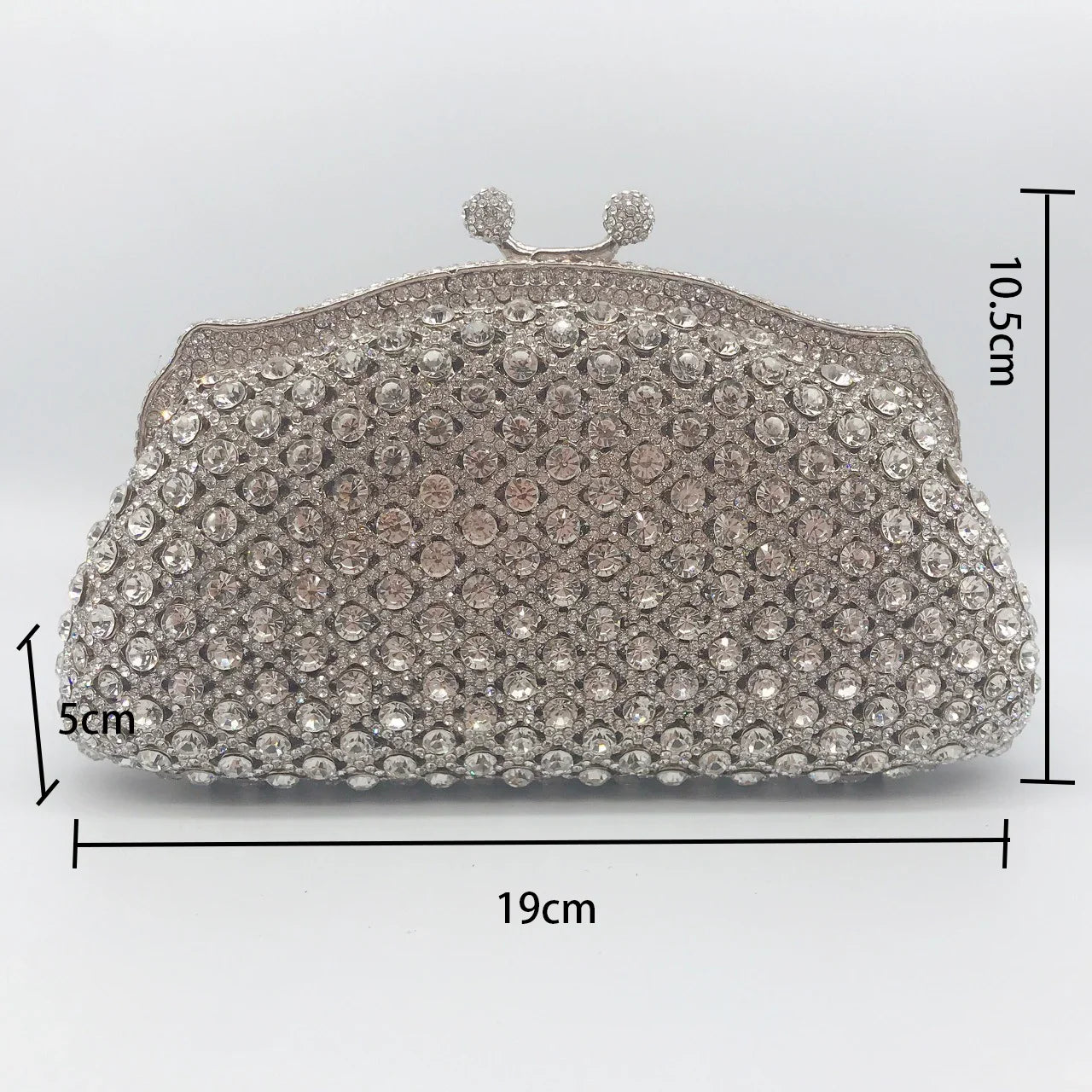 Embreagem formal de strass prateado para mulheres, bolsa elegante para banquete, festa de casamento, bolsa de cristal, bolsa nupcial luxuosa diamante