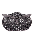 Bolsa de mão de noite em formato de coruja, multicolorida, grande, strass, bolsa de festa feminina, bolsa de baile, mini minaudiere