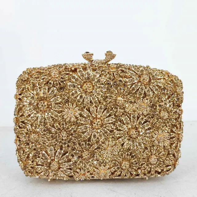 Boutique de fgg crisântemo flor sacos de noite e embraiagens feminino cristal embreagem festa casamento strass bolsas bolsas