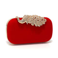 Retro preto saco de noite feminino elegante formal festa de casamento bolsas vintage veludo embreagem com pavão cristal vermelho bolsas
