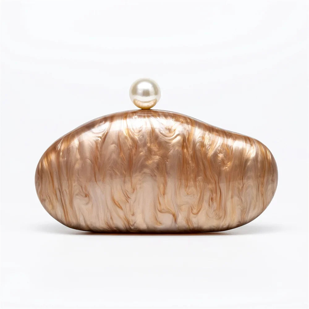 Nova pérola mármore vermelho verde marrom preto acrílico caixa embreagens sacos de noite feminino luxo designer bolsas nupcial festa casamento sacos