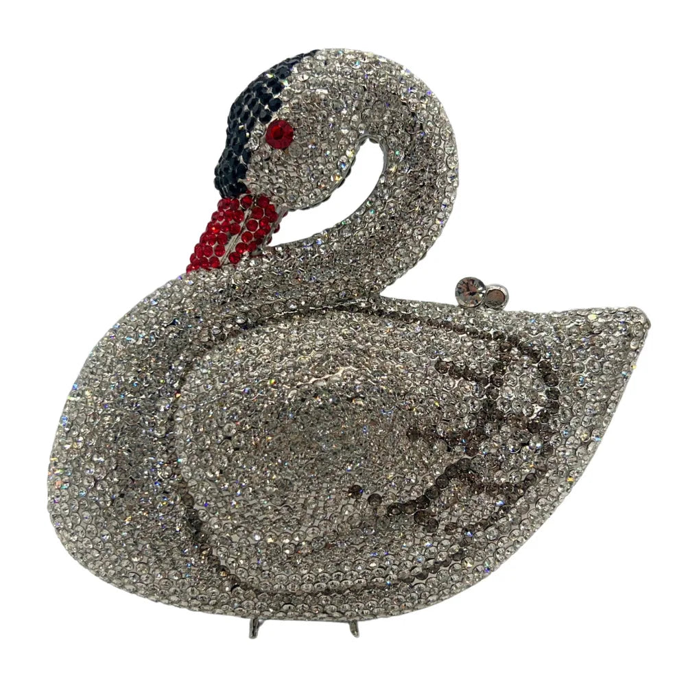 Sacos de noite de cristal em forma de cisne diamante espumante bolsas de embreagem strass bolsas de metal duro saco de festa de casamento