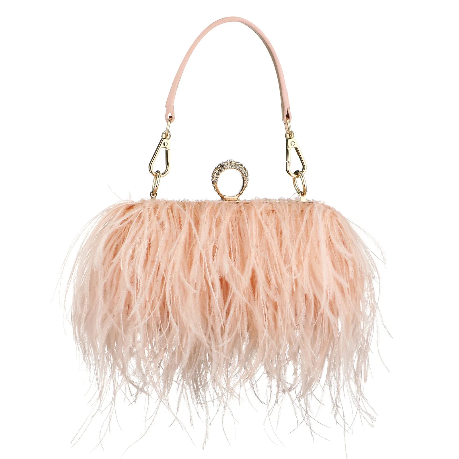 Sacos de noite de avestruz para mulheres, bolsa crossbody de ombro, bolsa de embreagem de festa borla verde, 2022