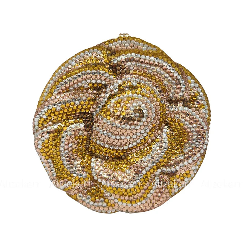 Alizekerr rosa em forma de cristal sacos de noite feminino lindo chique strass flor bolsas embreagem e bolsas festa casamento nupcial