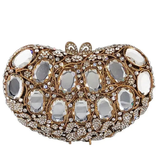 Boutique de fgg feminino coração cristal embreagem saco noite formal festa jantar strass bolsas nupcial casamento bolsa embreagem