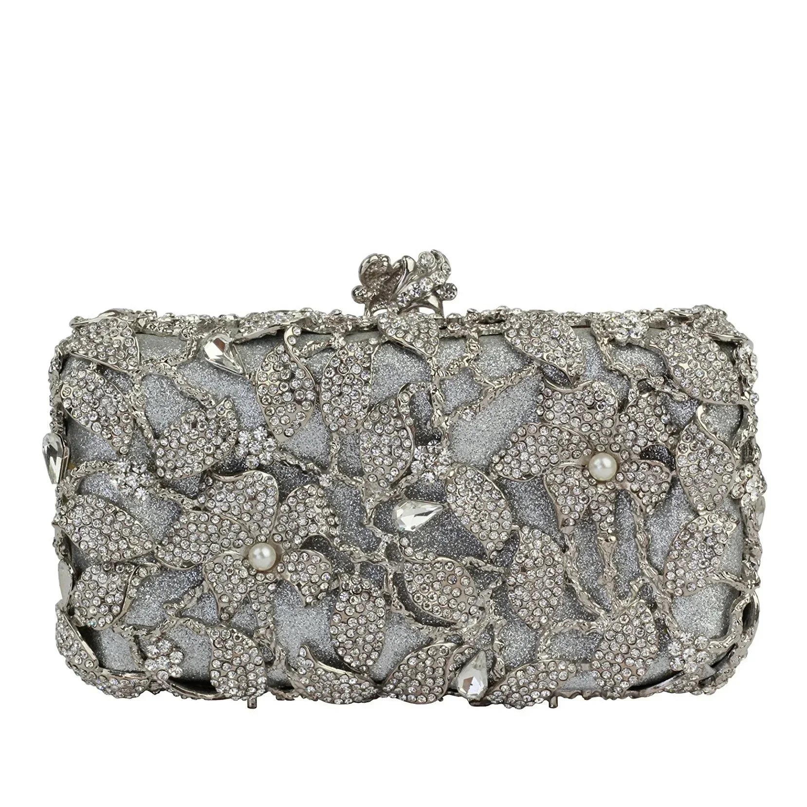 Bolsa de mão única estilo europeu com strass, pérolas e diamantes de água, bolsas de cristal ecológicas para ocasiões formais