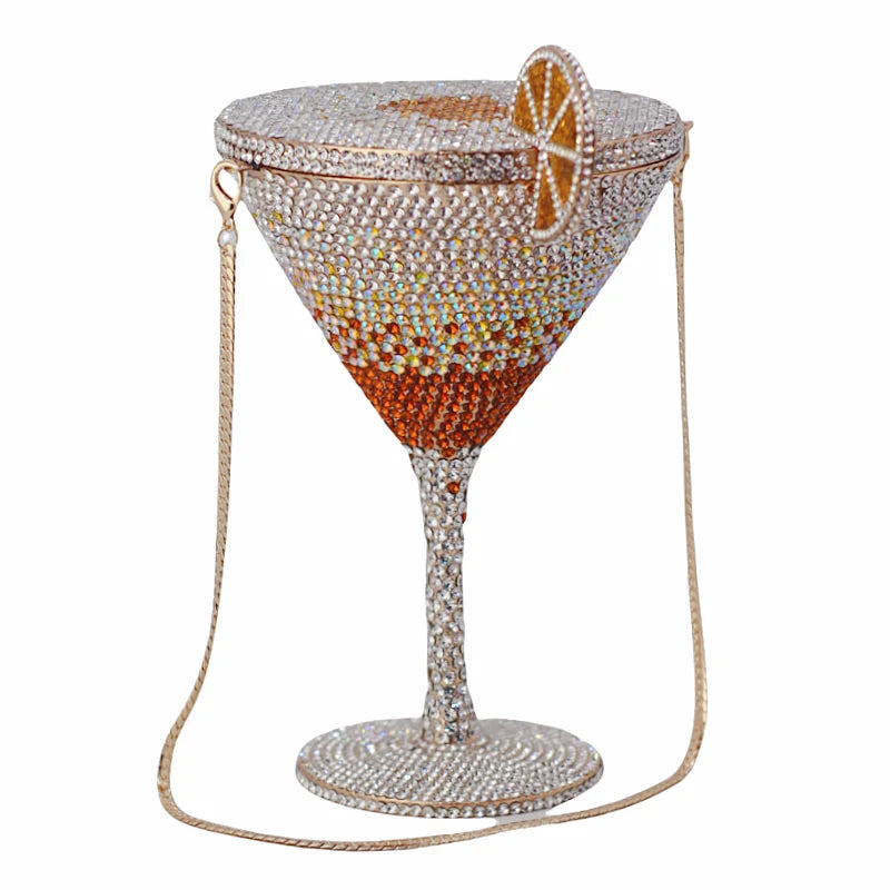 Martin cocktail copo diamante saco de noite nova chegada cristal nupcial bolsa jantar garras feminino bolsa cristal strass sacos