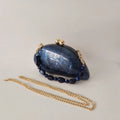 Pérola Azul Escuro Shell Acrílico Caixa Bolsa de Embreagem para Mulheres, Bolsa De Noite, Bolsa Crossbody, Cadeia De Ombro Bolsas, Festa De Casamento, Senhora