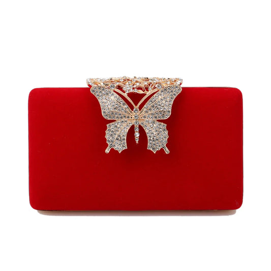 Mulheres sacos de noite borboleta ouro dia embreagem strass ombro corrente festa titular bolsas para moda senhora bolsa