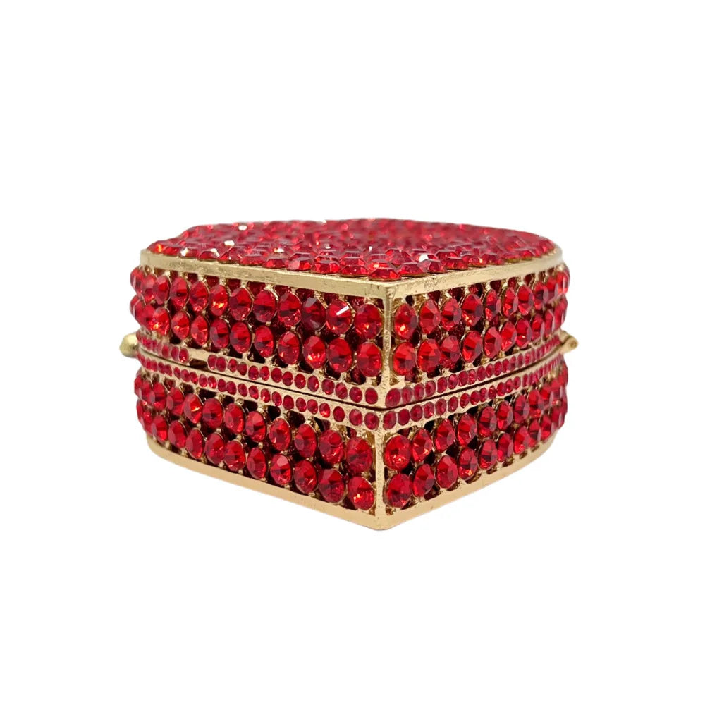 Luxo vermelho diamantes noite sacos de embreagem jantar das mulheres gemas dia garras festa prata vidro bolsa swarovski pedra bolsa ombro