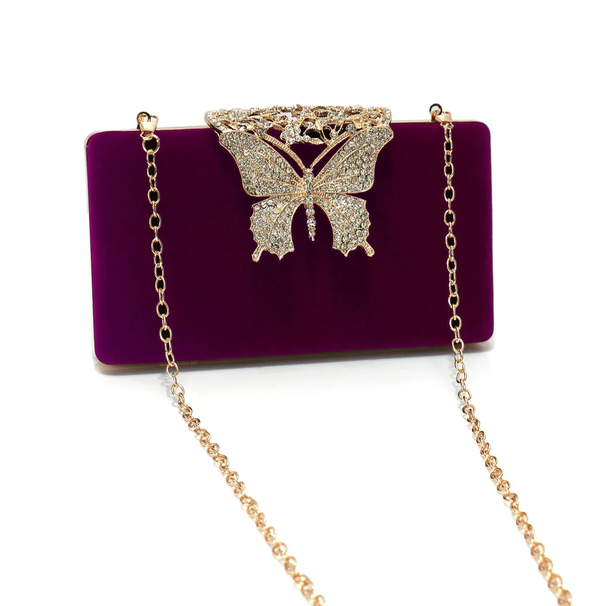 Mulheres sacos de noite borboleta ouro dia embreagem strass ombro corrente festa titular bolsas para moda senhora bolsa