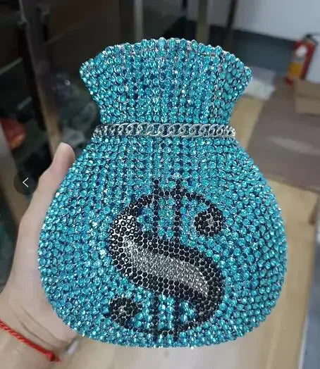 Bouotique de fgg (em estoque) dólares dinheiro bolsa de embreagem feminina cristal bolsas noite festa casamento cocktail minaudiere bolsas