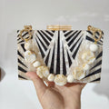Mármore nu preto listrado acrílico bolsa feminina ombro noite garras saco festa de casamento designer senhora aleta bolsa caixa