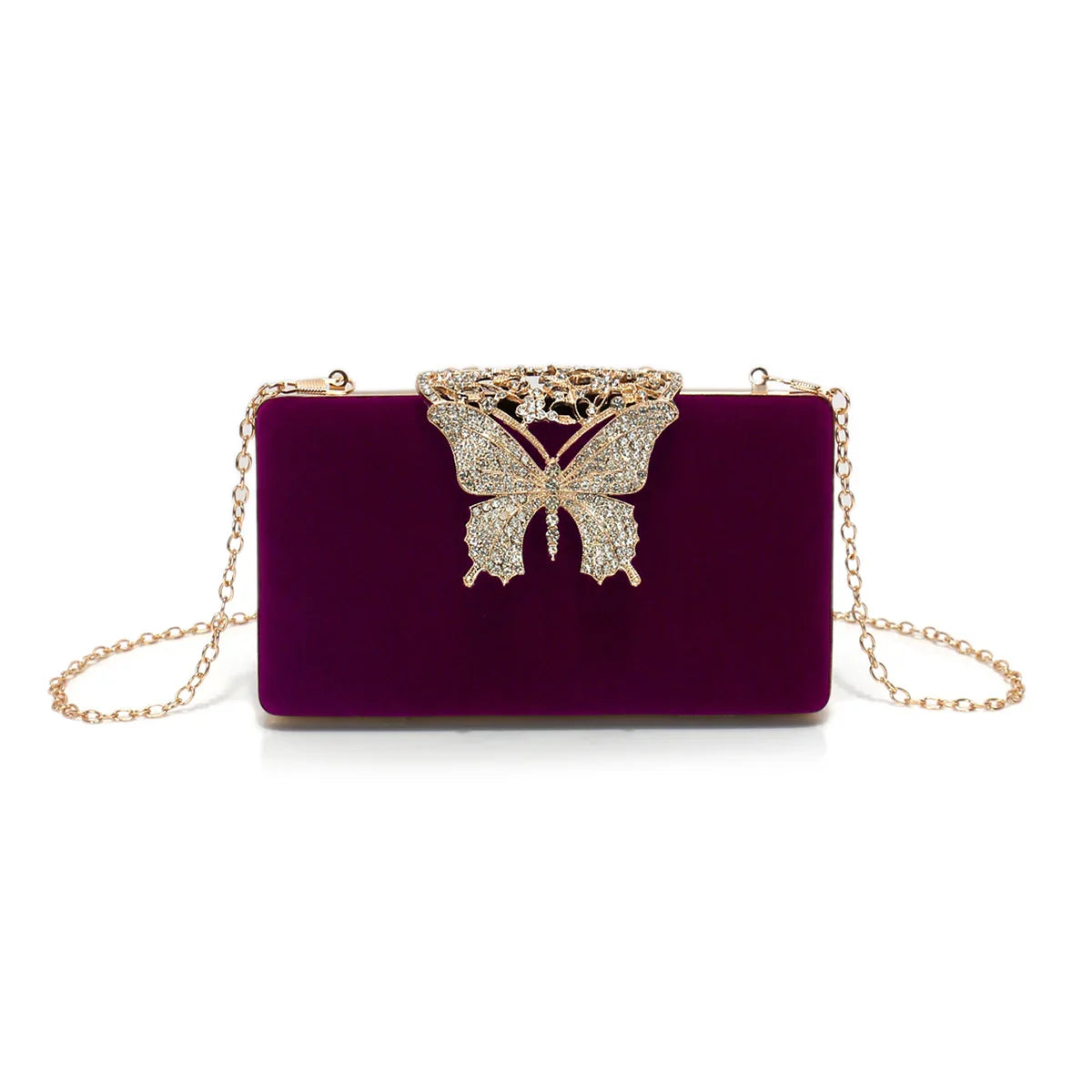 Mulheres sacos de noite borboleta ouro dia embreagem strass ombro corrente festa titular bolsas para moda senhora bolsa