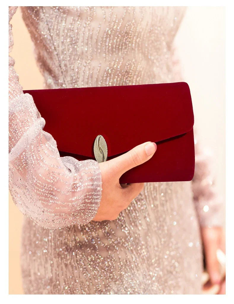 Bolsa quadrada do vintage de veludo para casamento nupcial, garras banquete vermelho, sacos de ombro, envelope azul Prom, novo, 2023