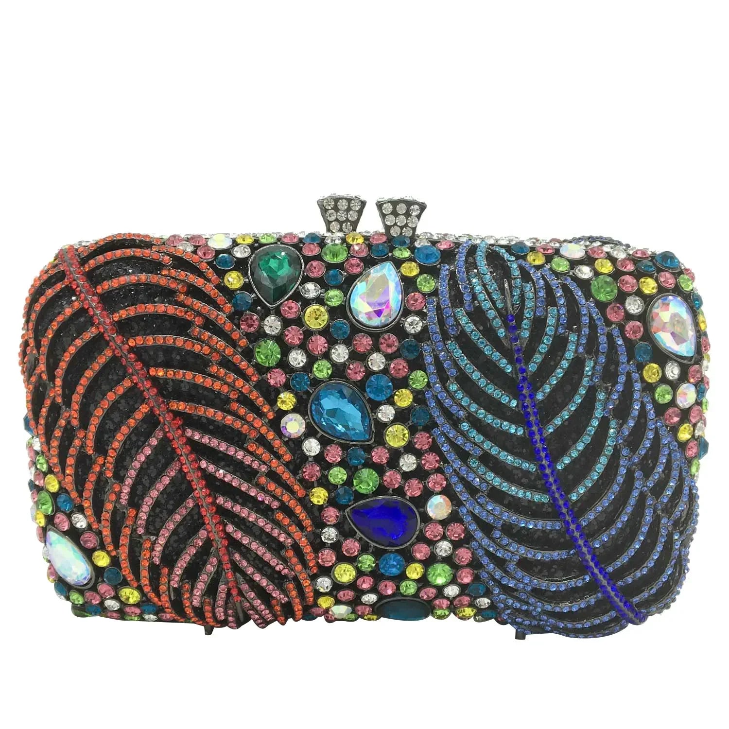 Boutique de fgg roxo cristal noite sacos embreagem feminino formal festa folha strass bolsas nupcial casamento minaudiere bolsa