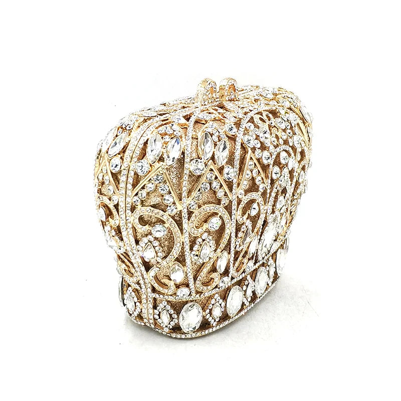 Mulheres festa à noite bolsa diamantes luxo cristal garras elegantes senhoras bolsas festa de casamento nupcial coroa real bolsas saco