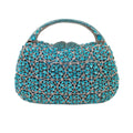 Mulheres strass alça superior bolsas pedras saco de noite minaudiere casamento embreagem nupcial tote senhoras corrente metal bolsa