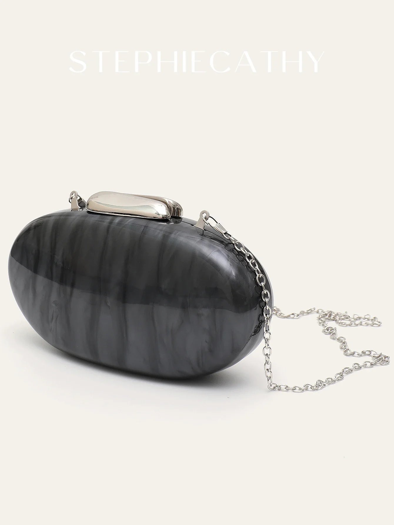 Sc marca de luxo elegante acrílico ímã fechamento embreagem bolsa em forma oval se encaixa celular design chique noiva bolsa casamento festa