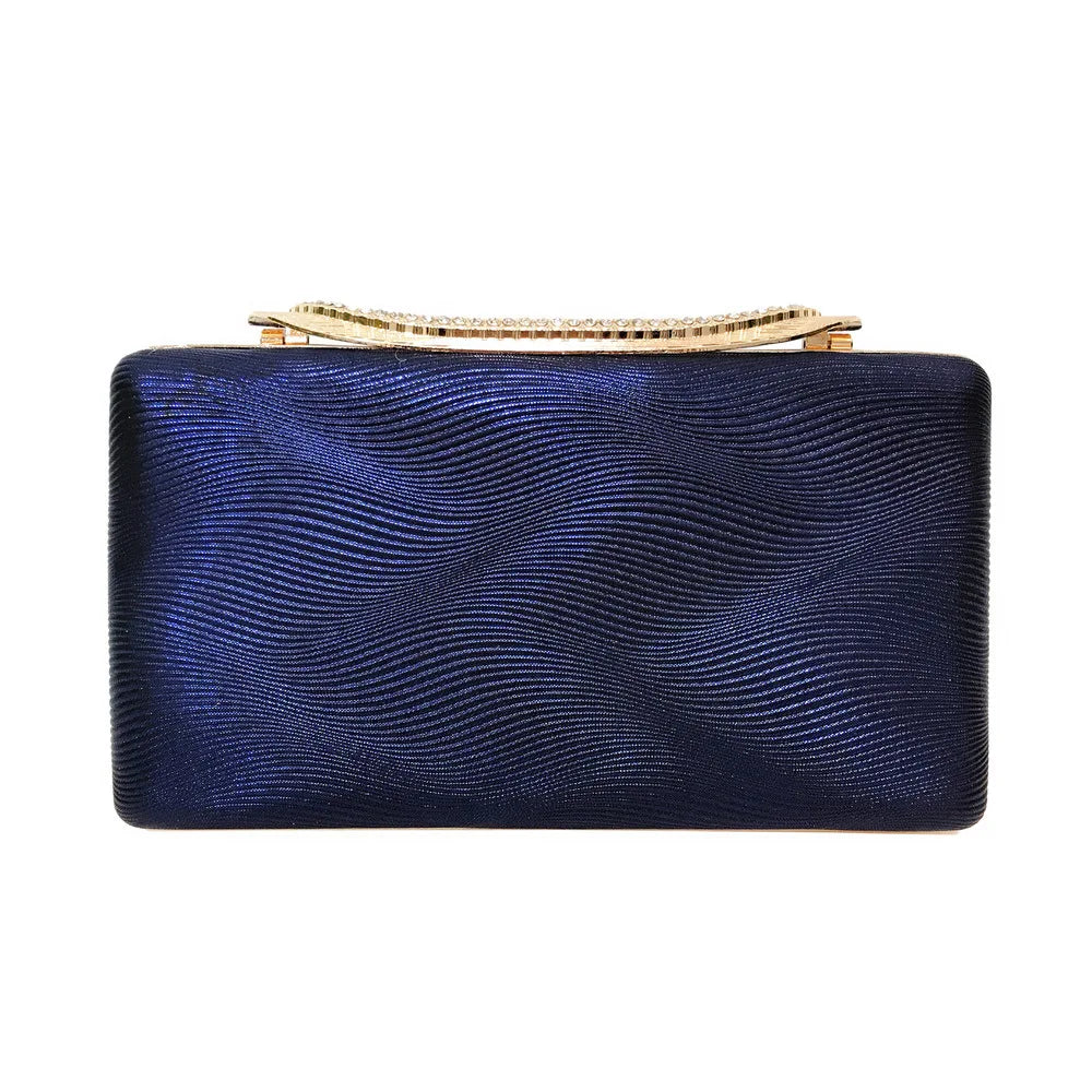 Bolsa de mão feminina elegante, bolsa de mão verde para mãe da noiva/noivo, fivela de strass, superfície plissada, bolsa quadrada